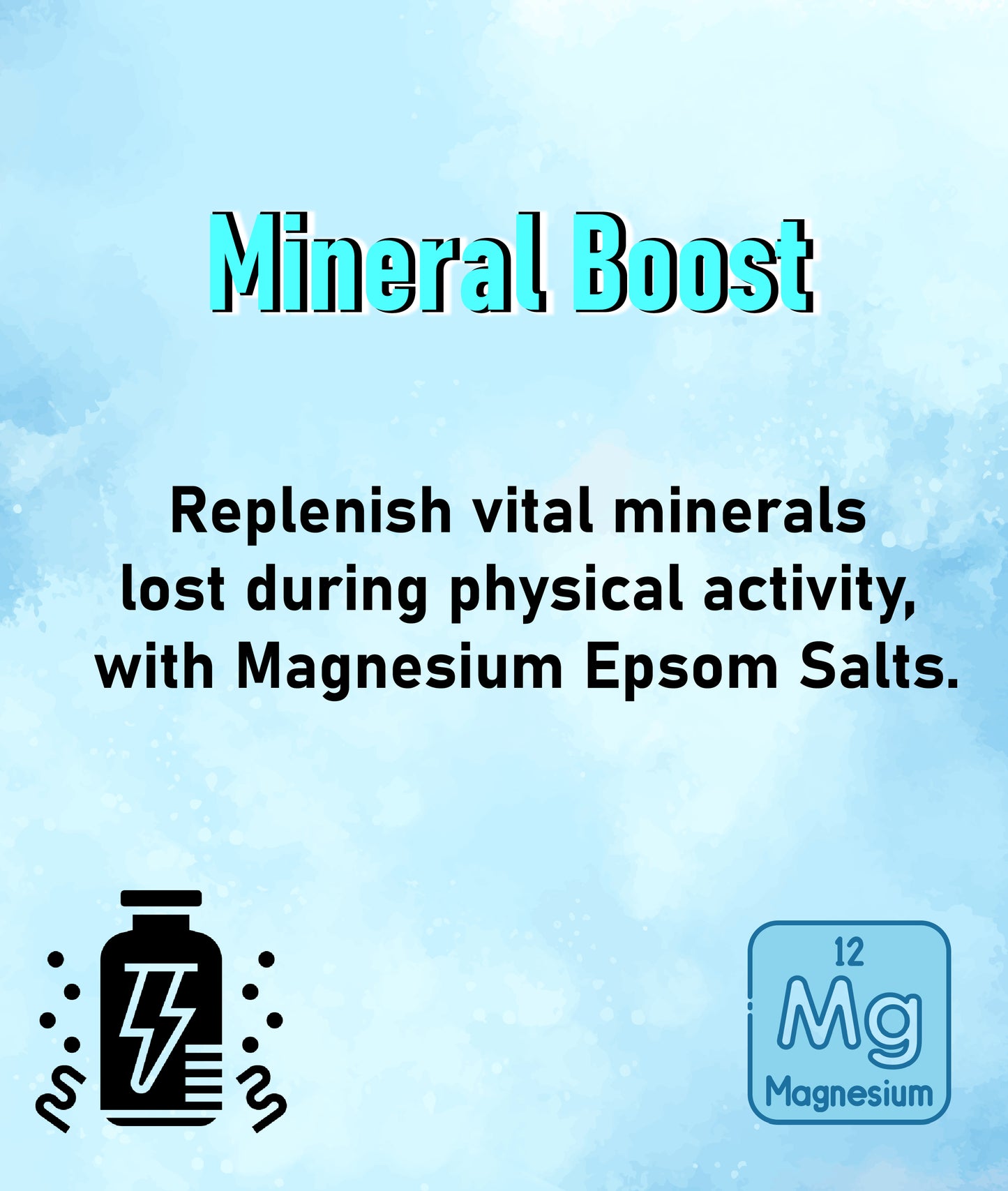 Magnesium-rich Epsom salts to replenish essential minerals lost during physical activity.