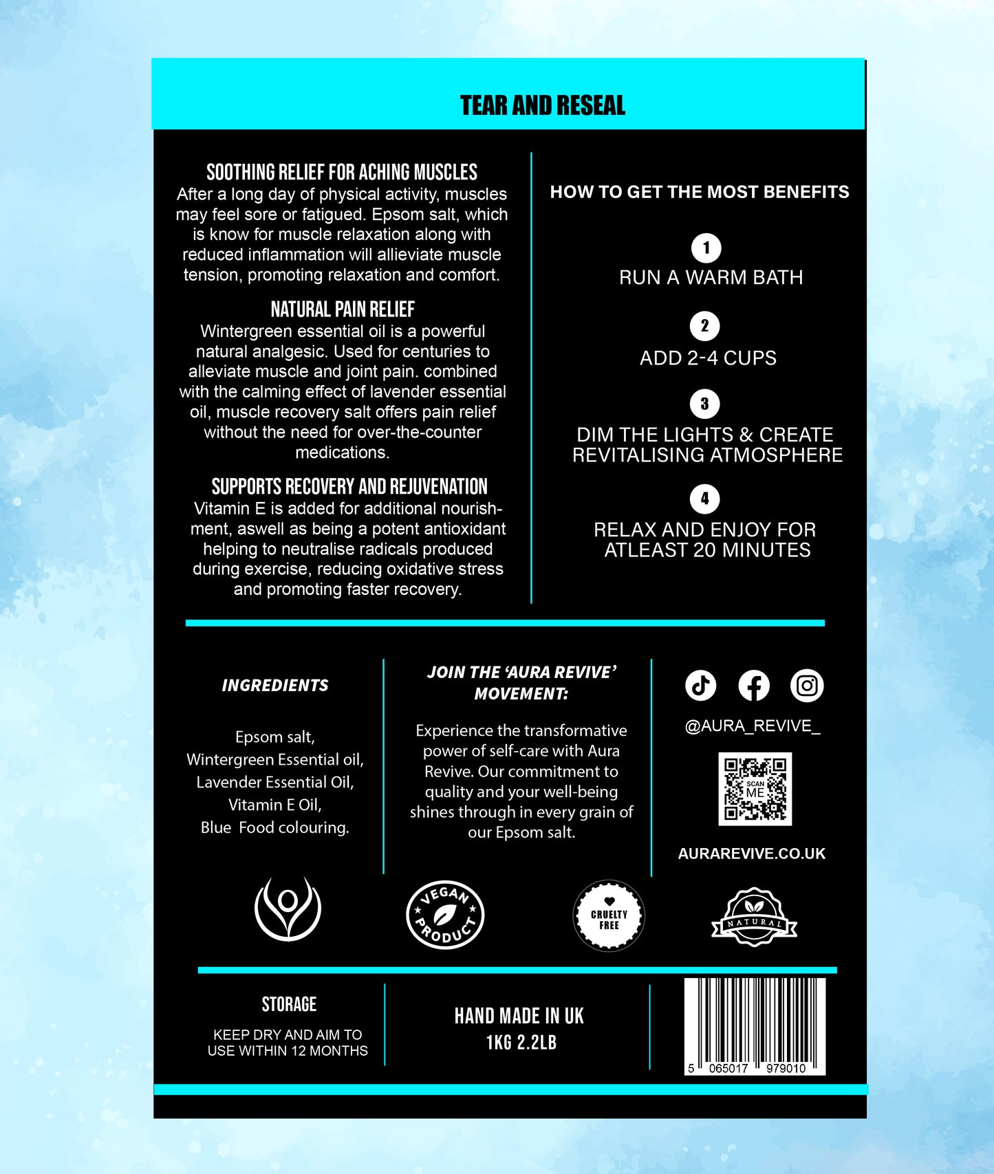 Muscle Recovery Epsom Bath Salt